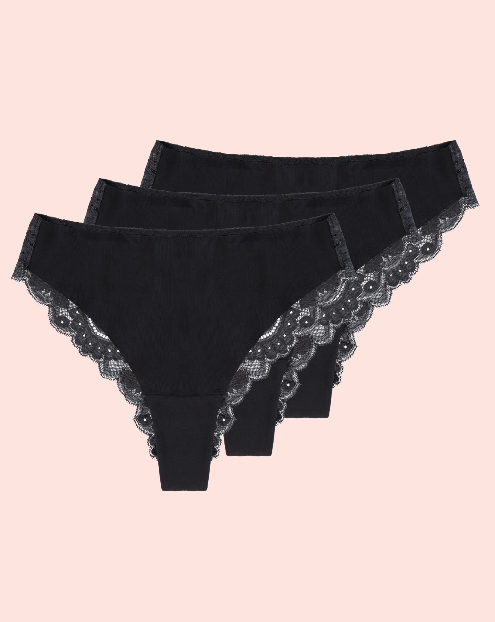 Daily - Brazilian mit Spitze - Schwarz