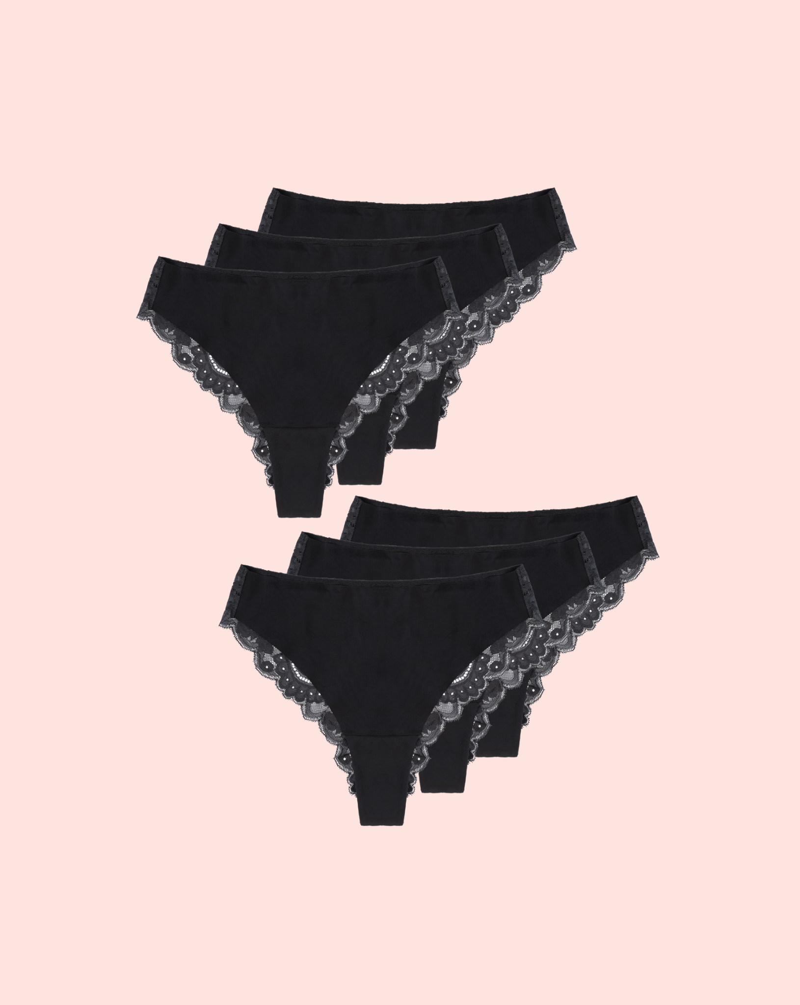 Daily - Brazilian mit Spitze - Schwarz