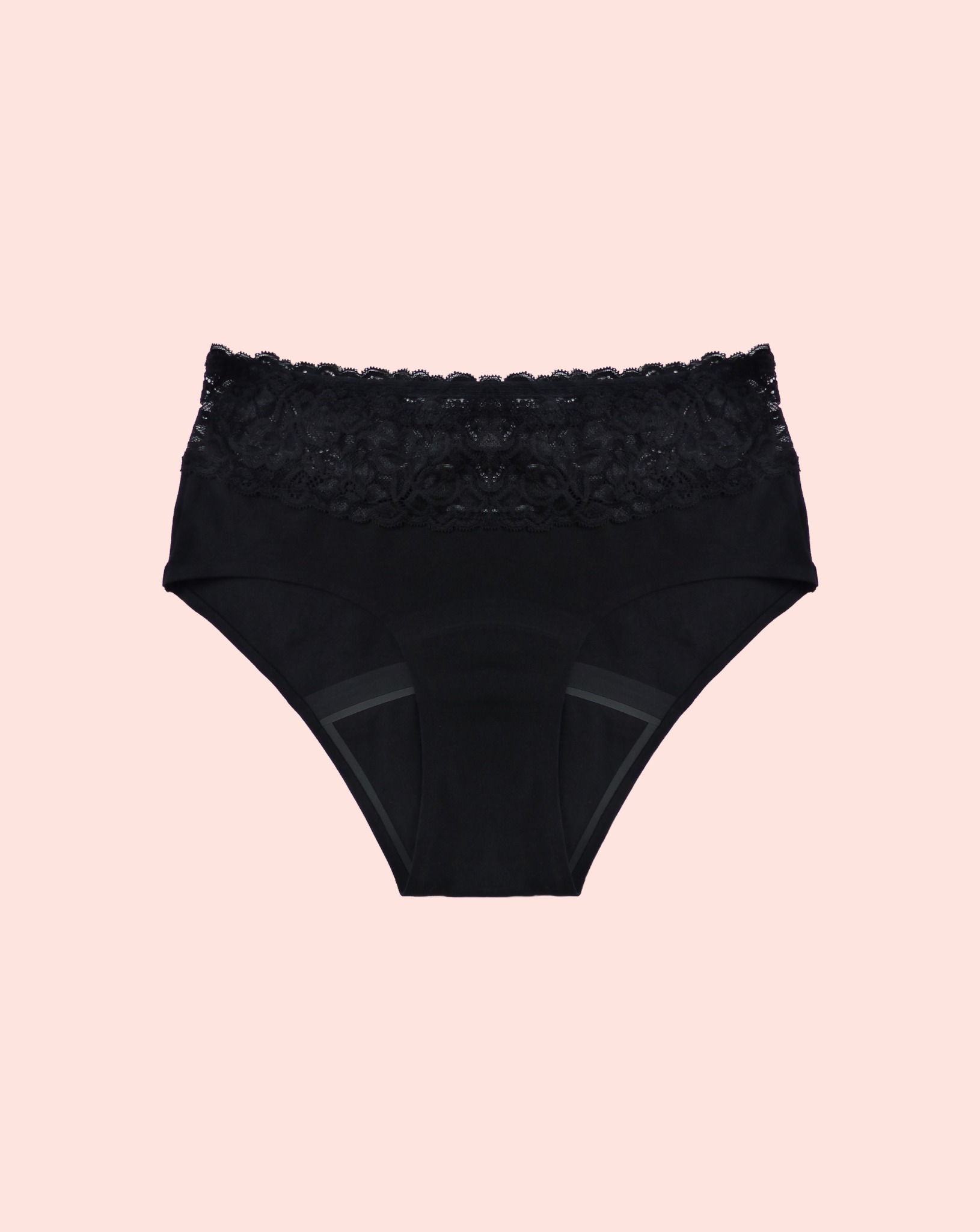 Period Underwear - Brief with Lace - Black