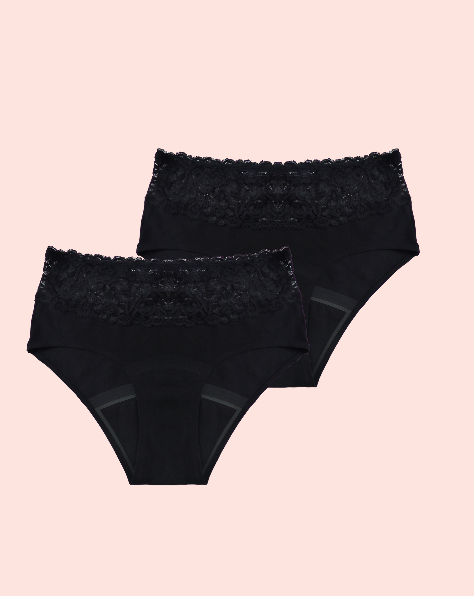 Period Underwear - Brief with Lace - Black