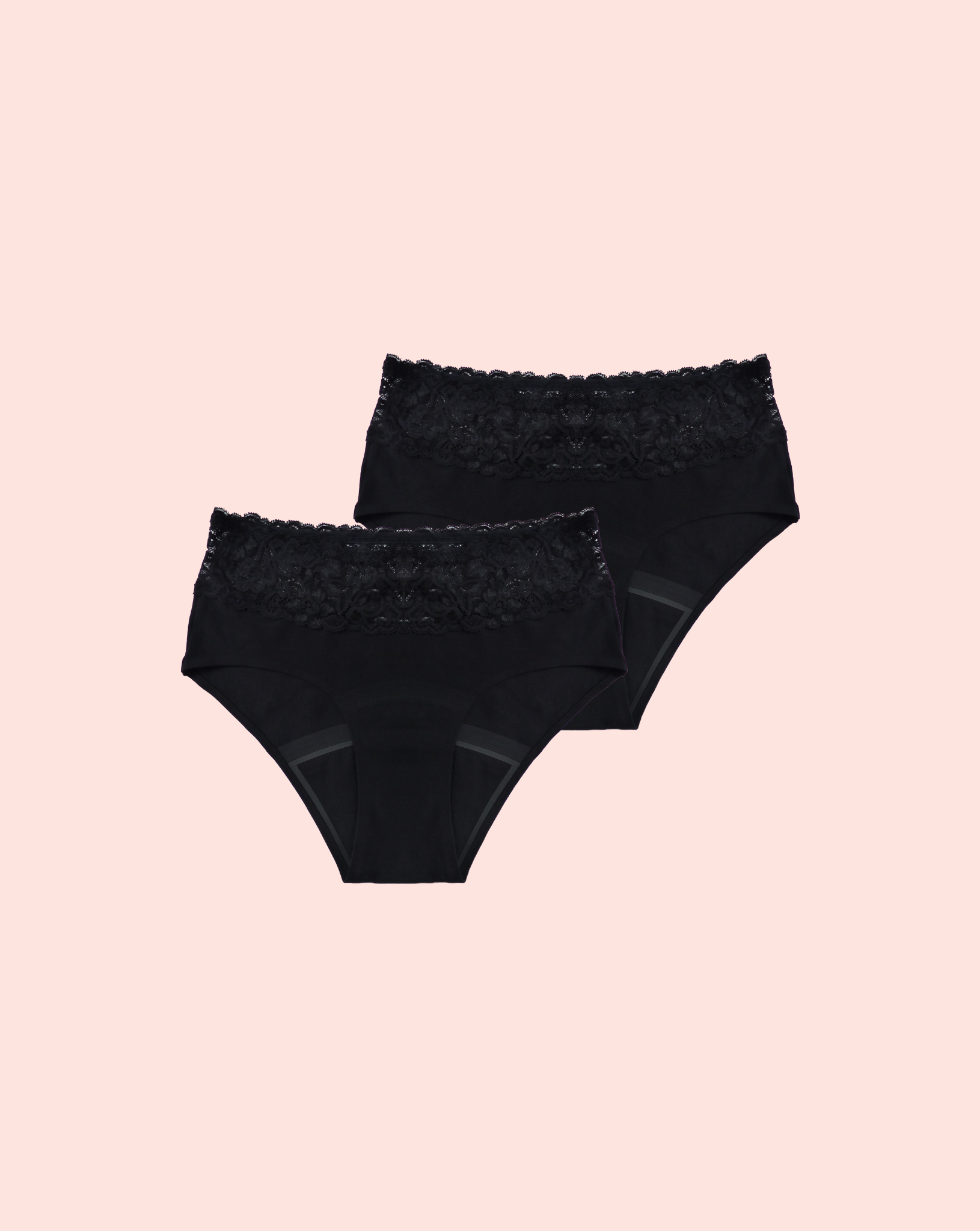 Period Underwear - Brief with Lace - Black