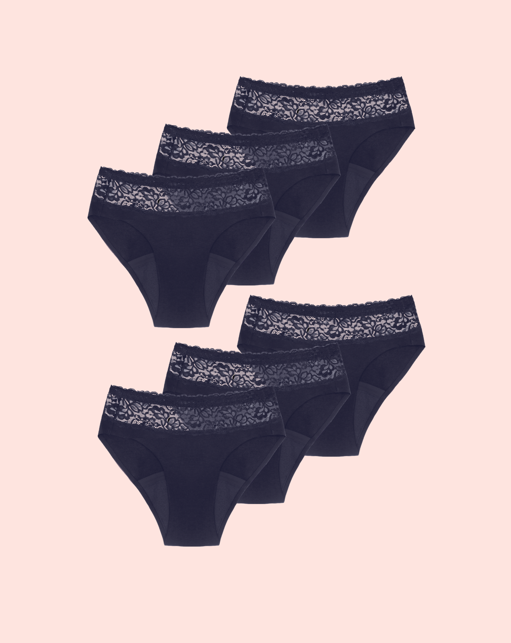 Periodenunterwäsche - Slip mit Spitze - Navy