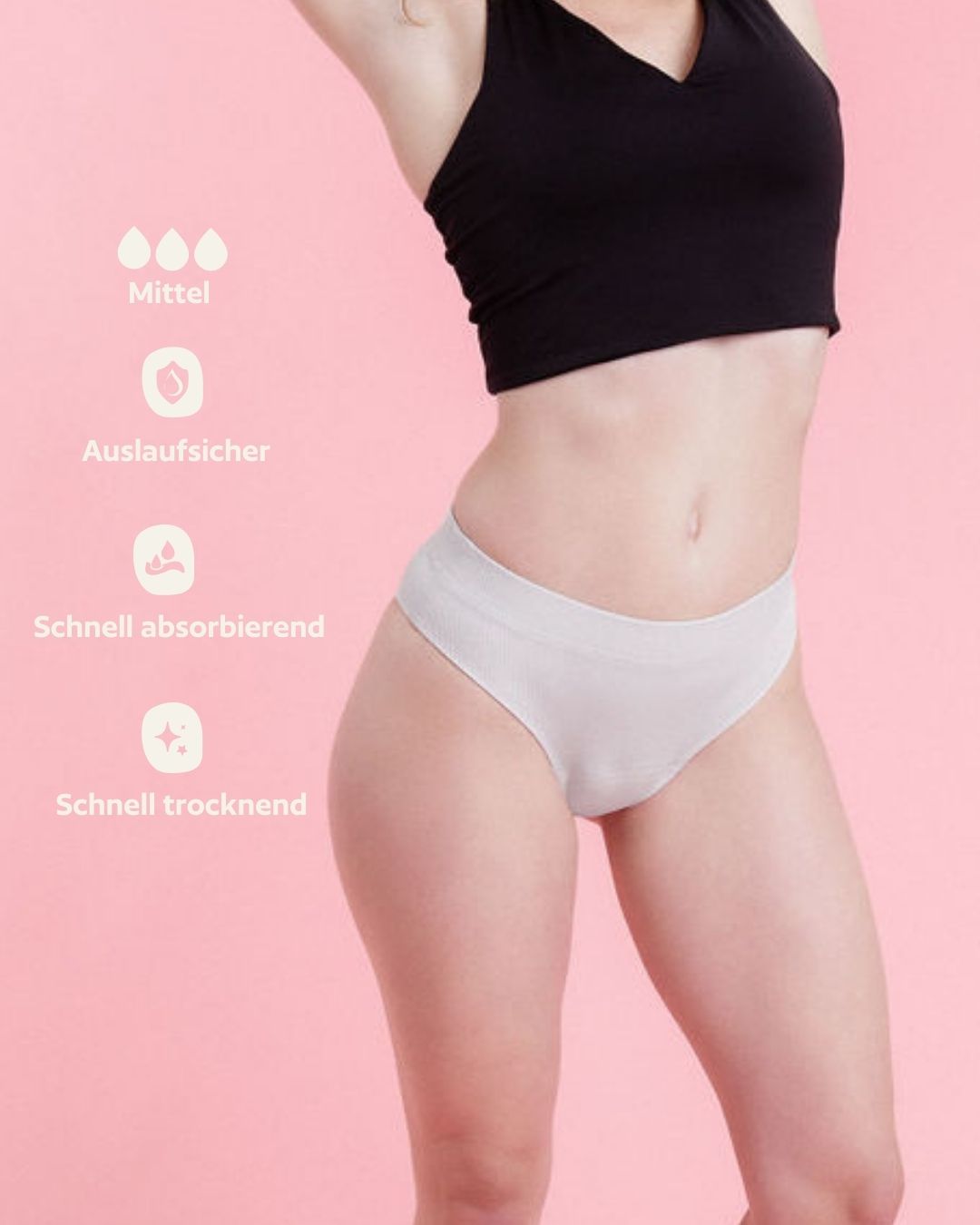 Periodenunterwäsche - Cheeky Ribbed - Grau