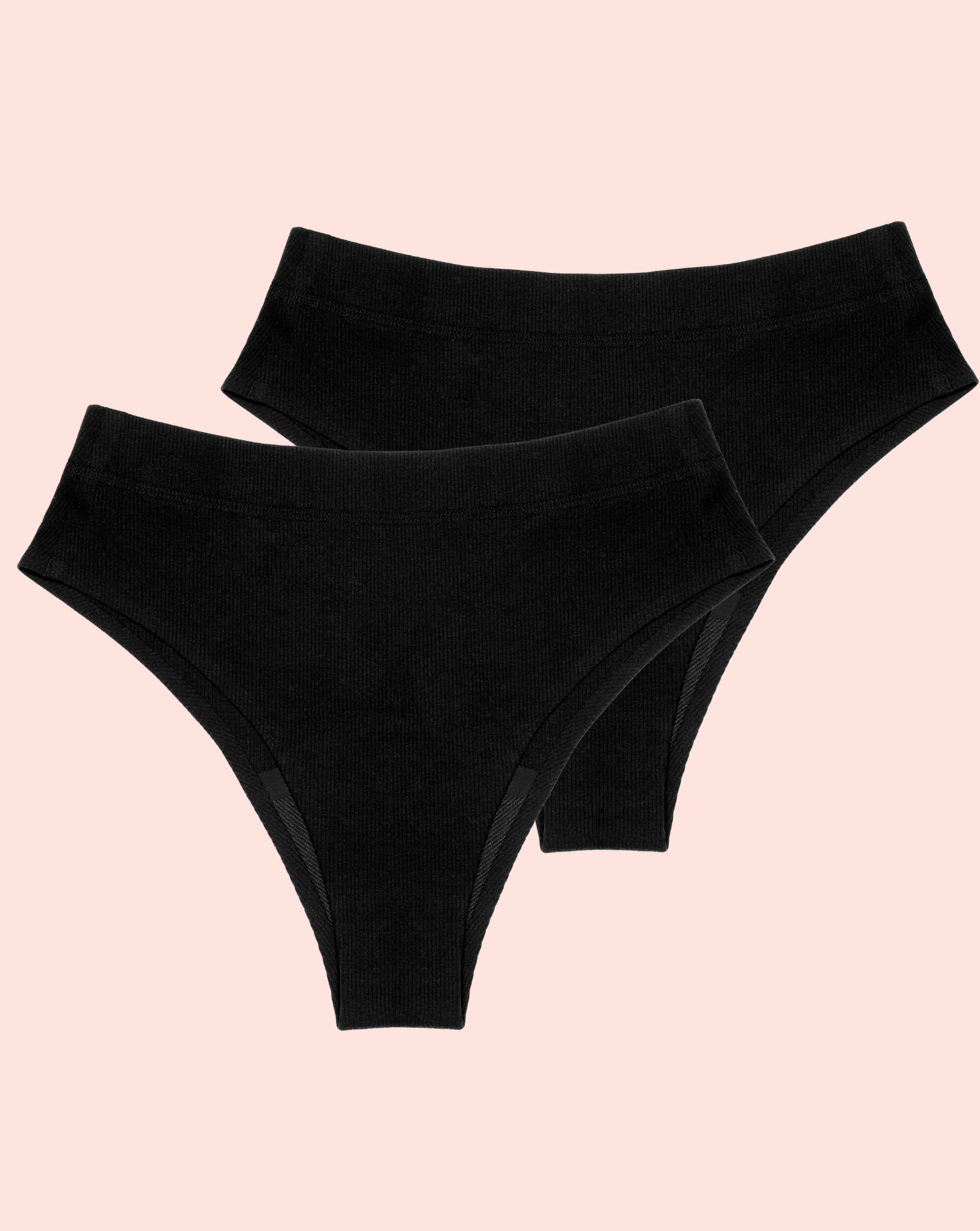 Periodenunterwäsche - Cheeky Ribbed - Schwarz