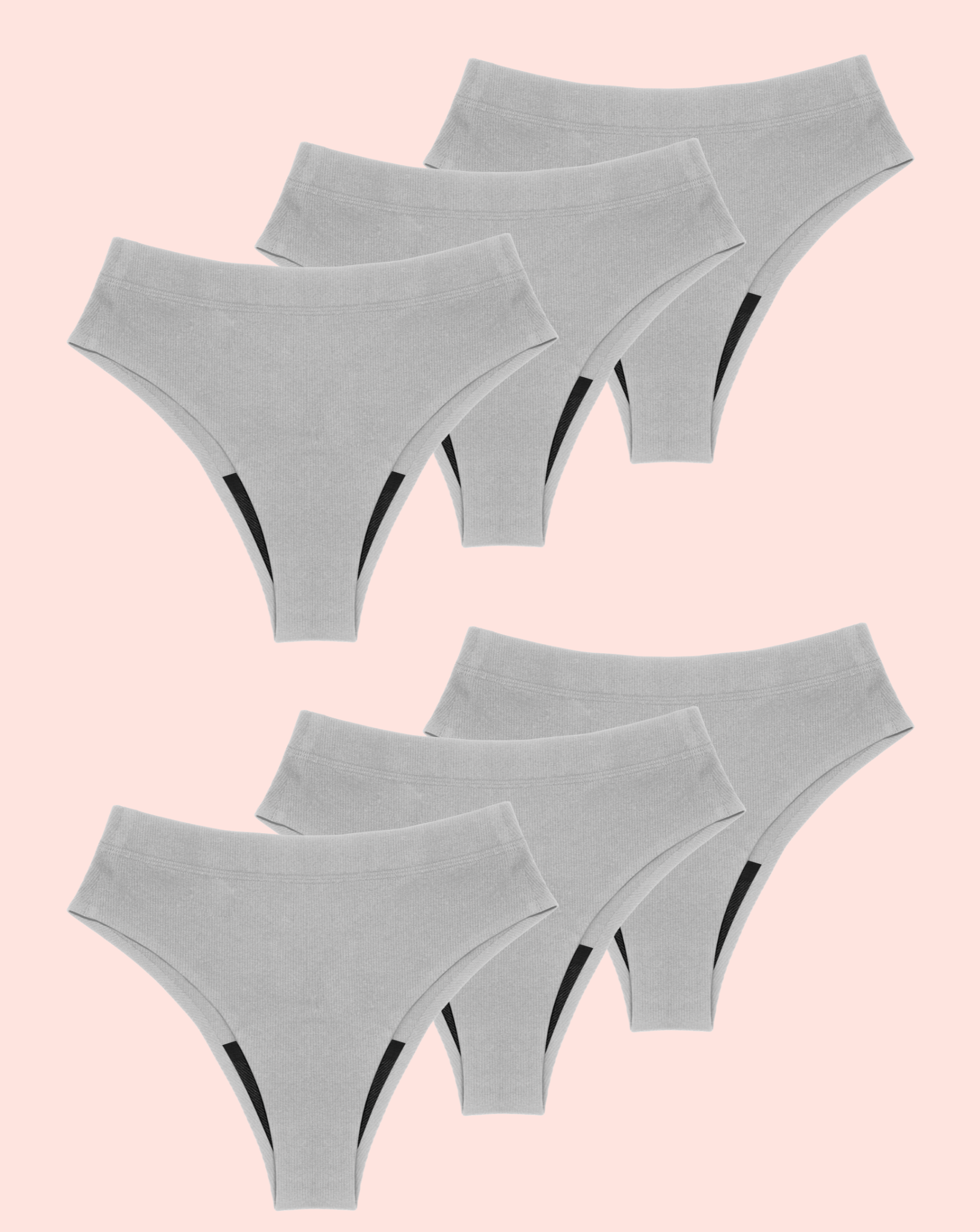 Periodenunterwäsche - Cheeky Ribbed - Grau