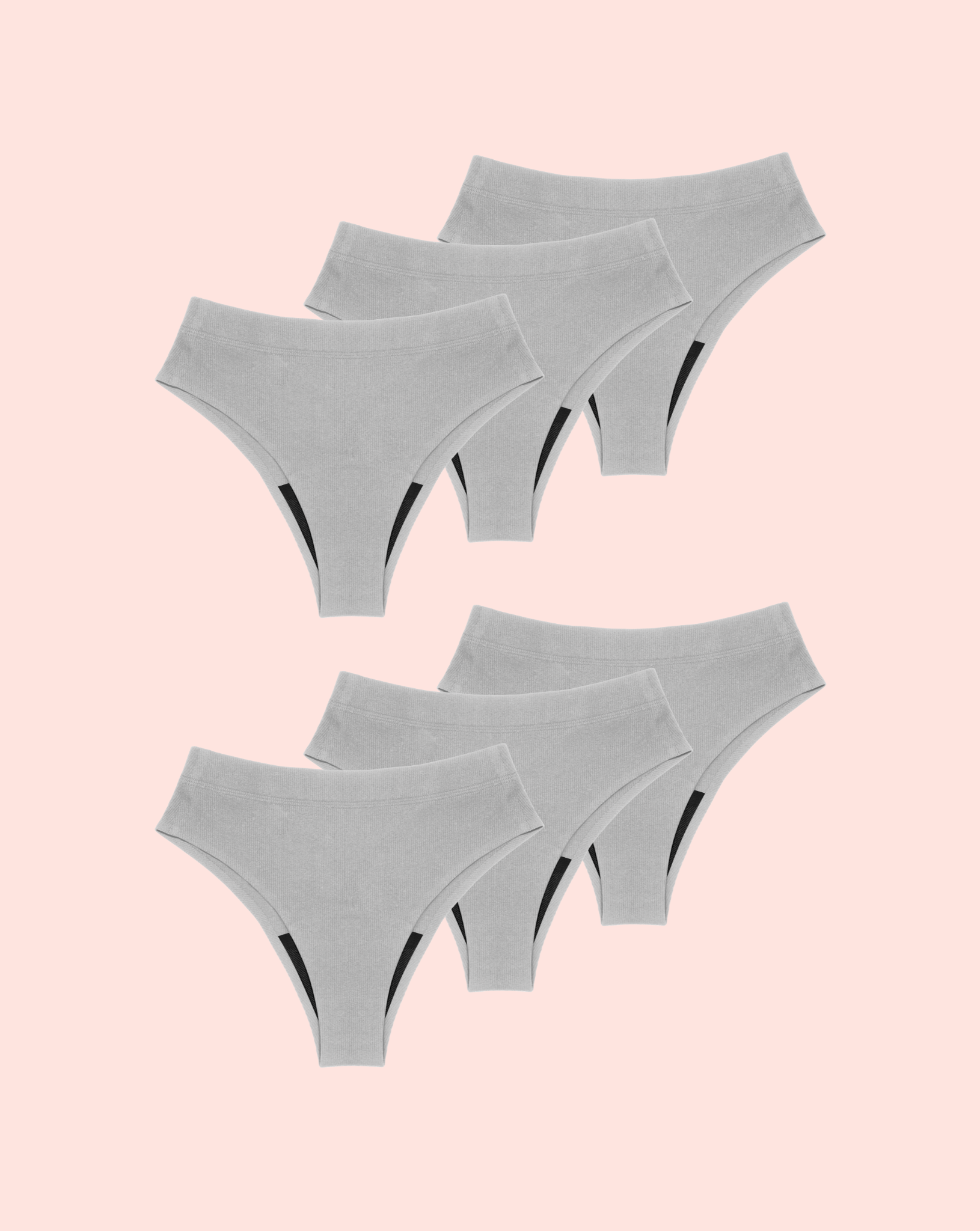 Periodenunterwäsche - Cheeky Ribbed - Grau