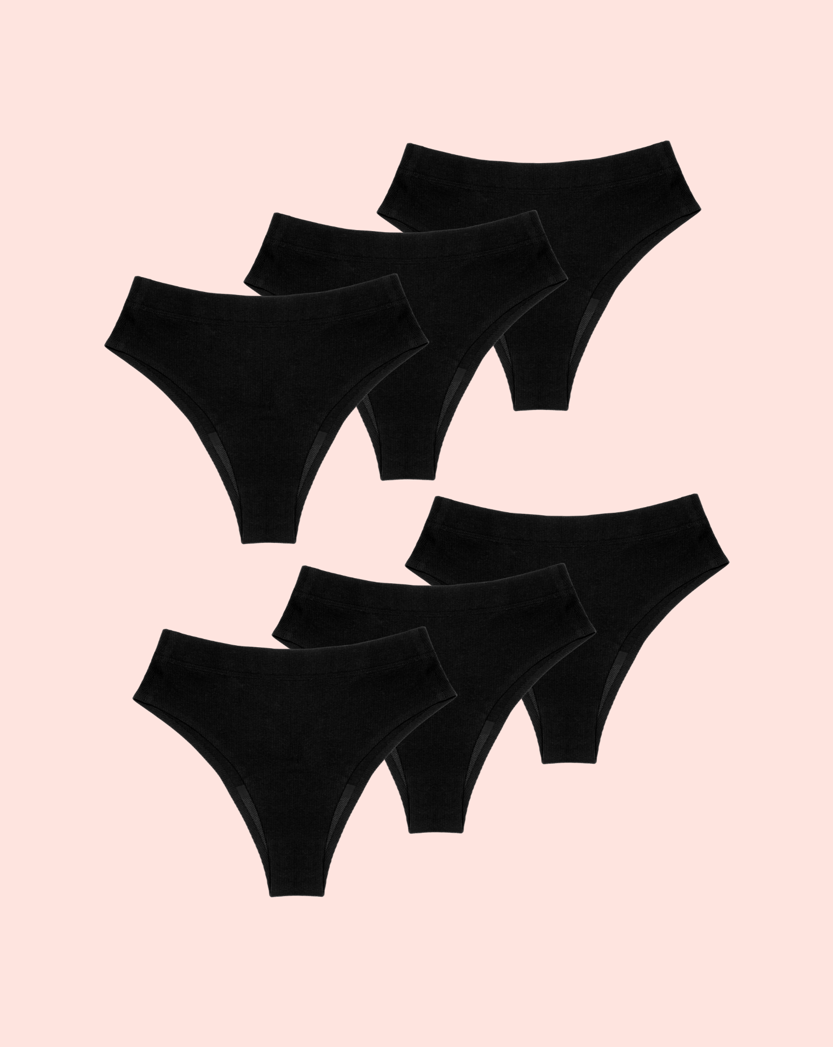 Periodenunterwäsche - Cheeky Ribbed - Schwarz