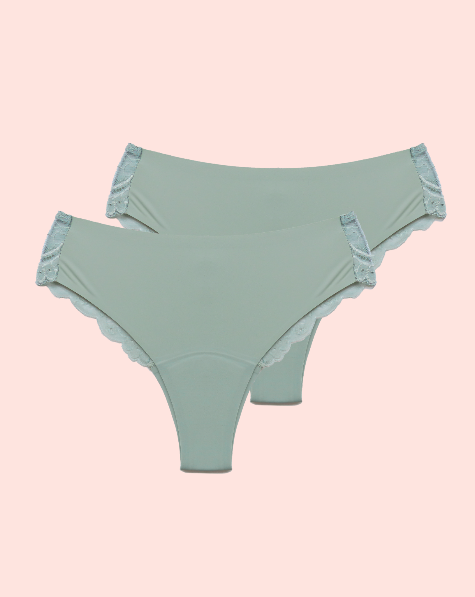 Periodenunterwäsche - Brazilian mit Spitze - Matcha