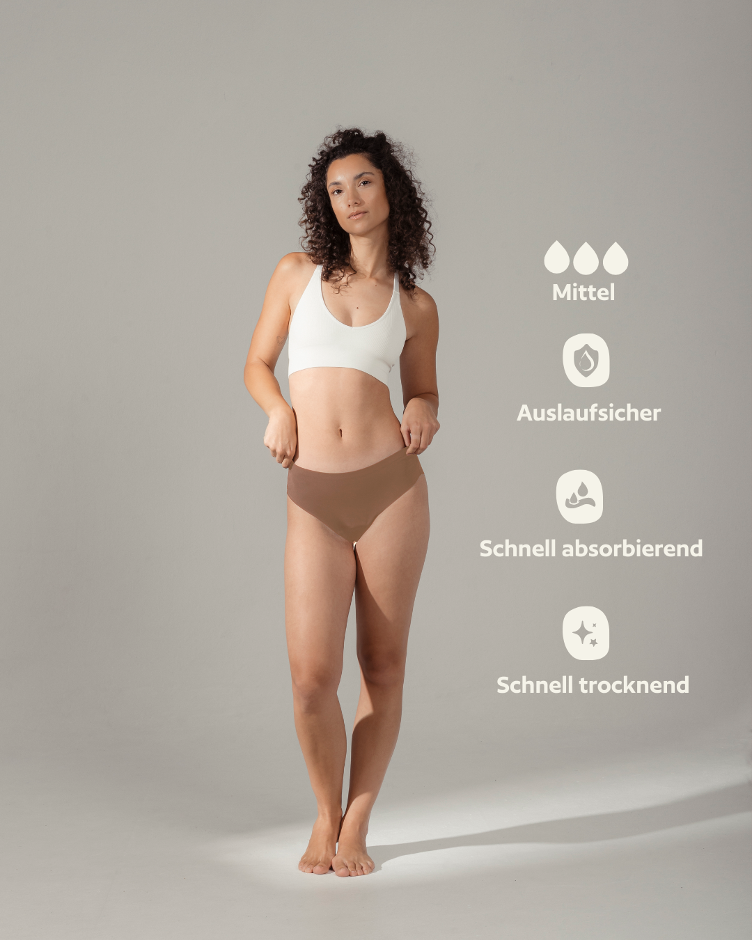 Periodenunterwäsche - Brazilian mit Spitze - Caramell Limited Edition