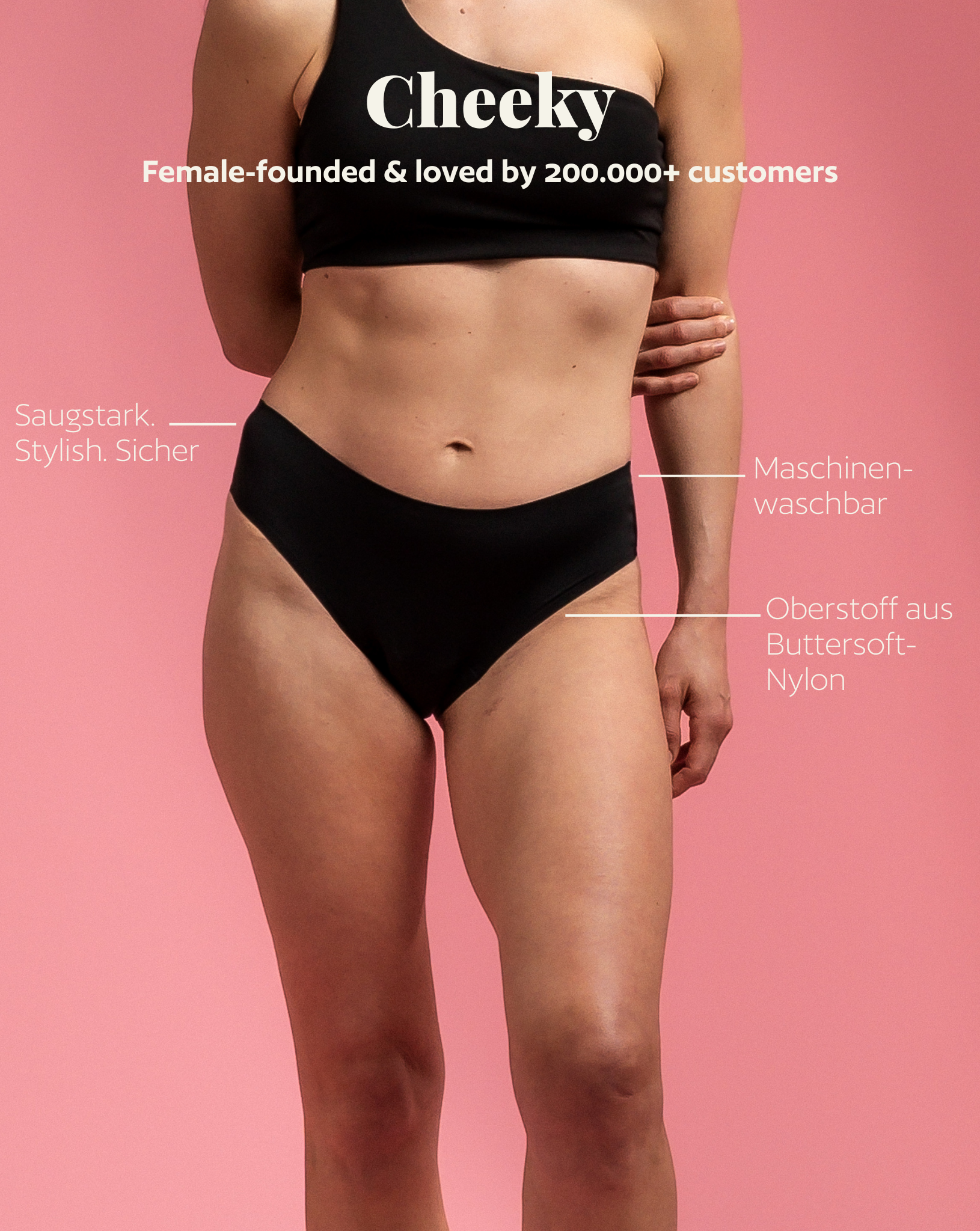 Periodenunterwäsche - Cheeky - Schwarz