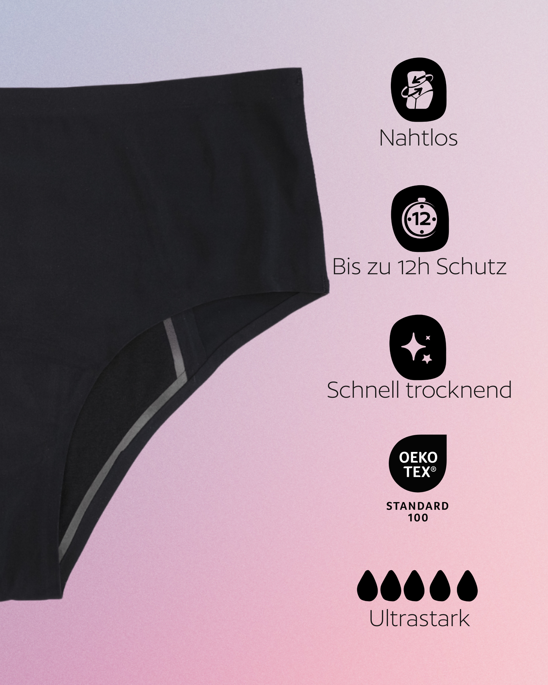 Periodenunterwäsche - High Waist - Overnight