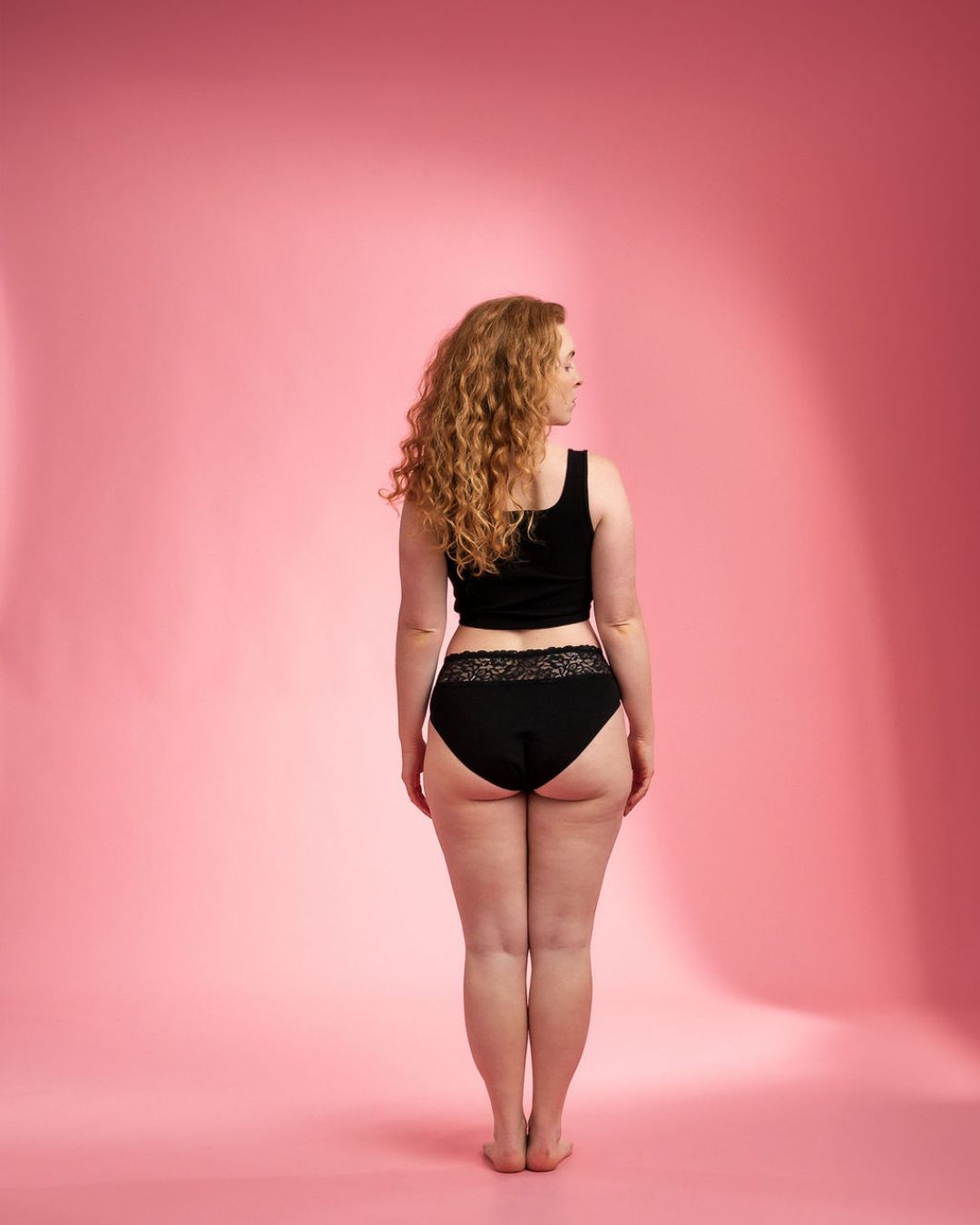 Periodenunterwäsche - Slip mit Spitze - Schwarz