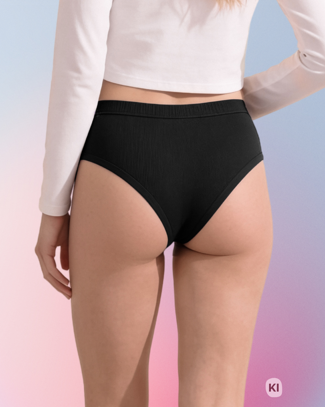Periodenunterwäsche-Teen-Slip-Schwarz