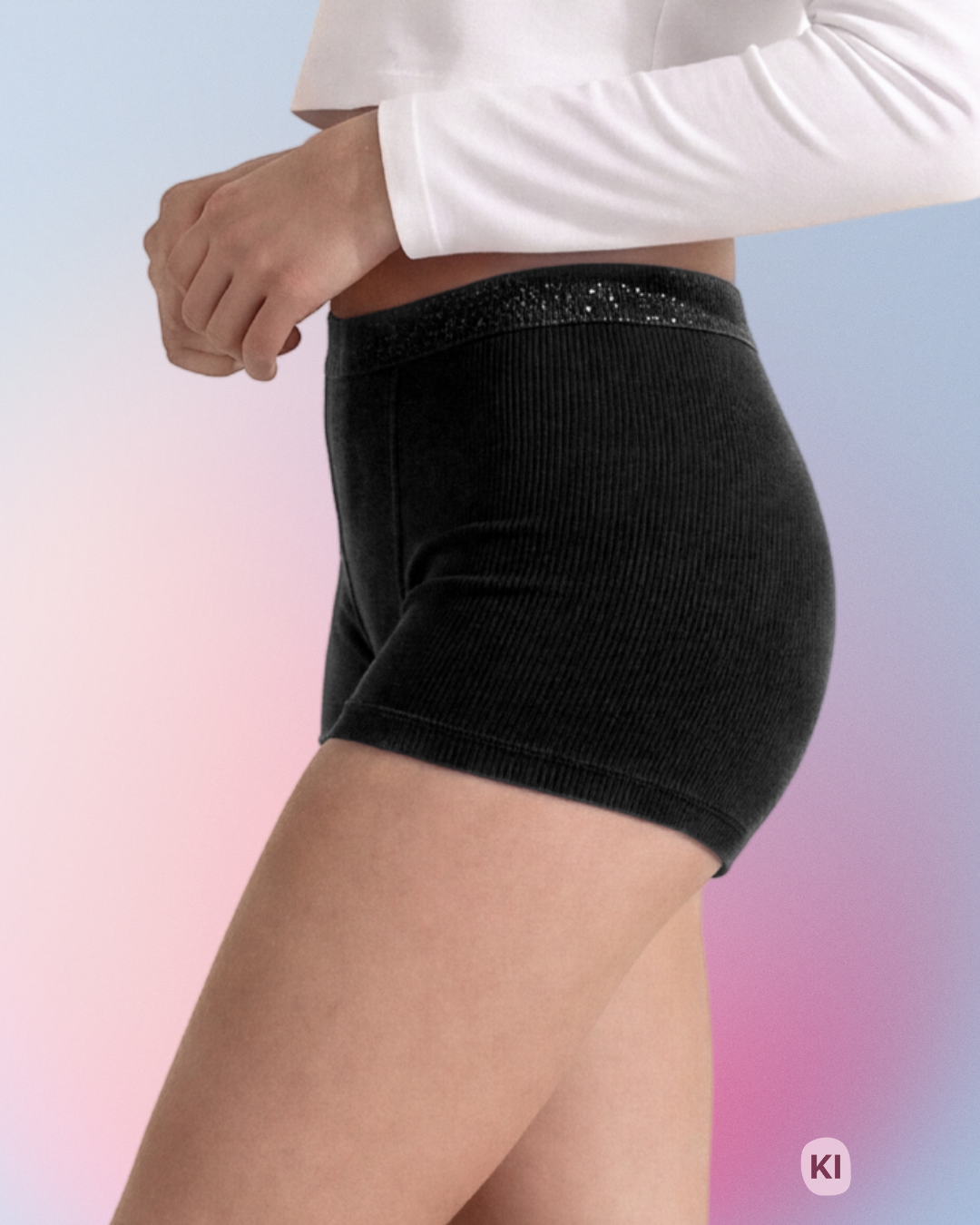 Periodenunterwäsche-Teen-Shorty-Schwarz