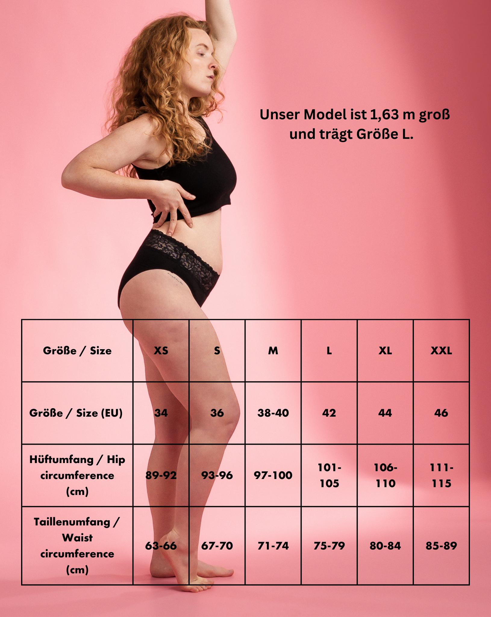 2 X Set Periodenunterwäsche - Brief mit Spitze - Bio-Baumwolle