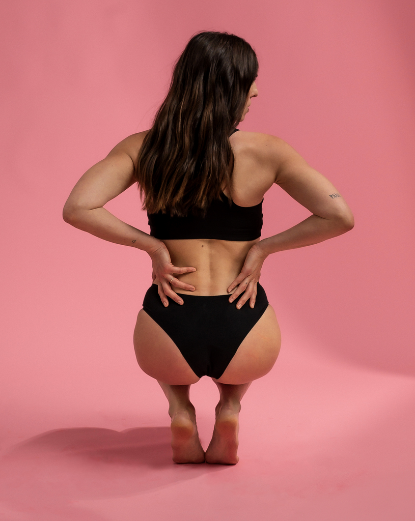 dais cheeky period underwear black made of a nylon mix material