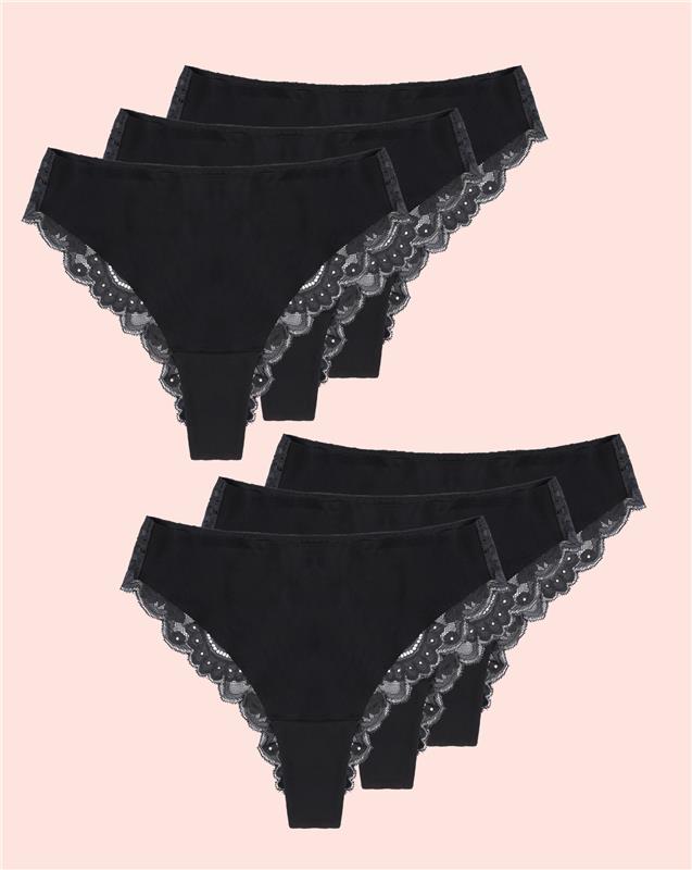 Daily - Brazilian mit Spitze - Schwarz