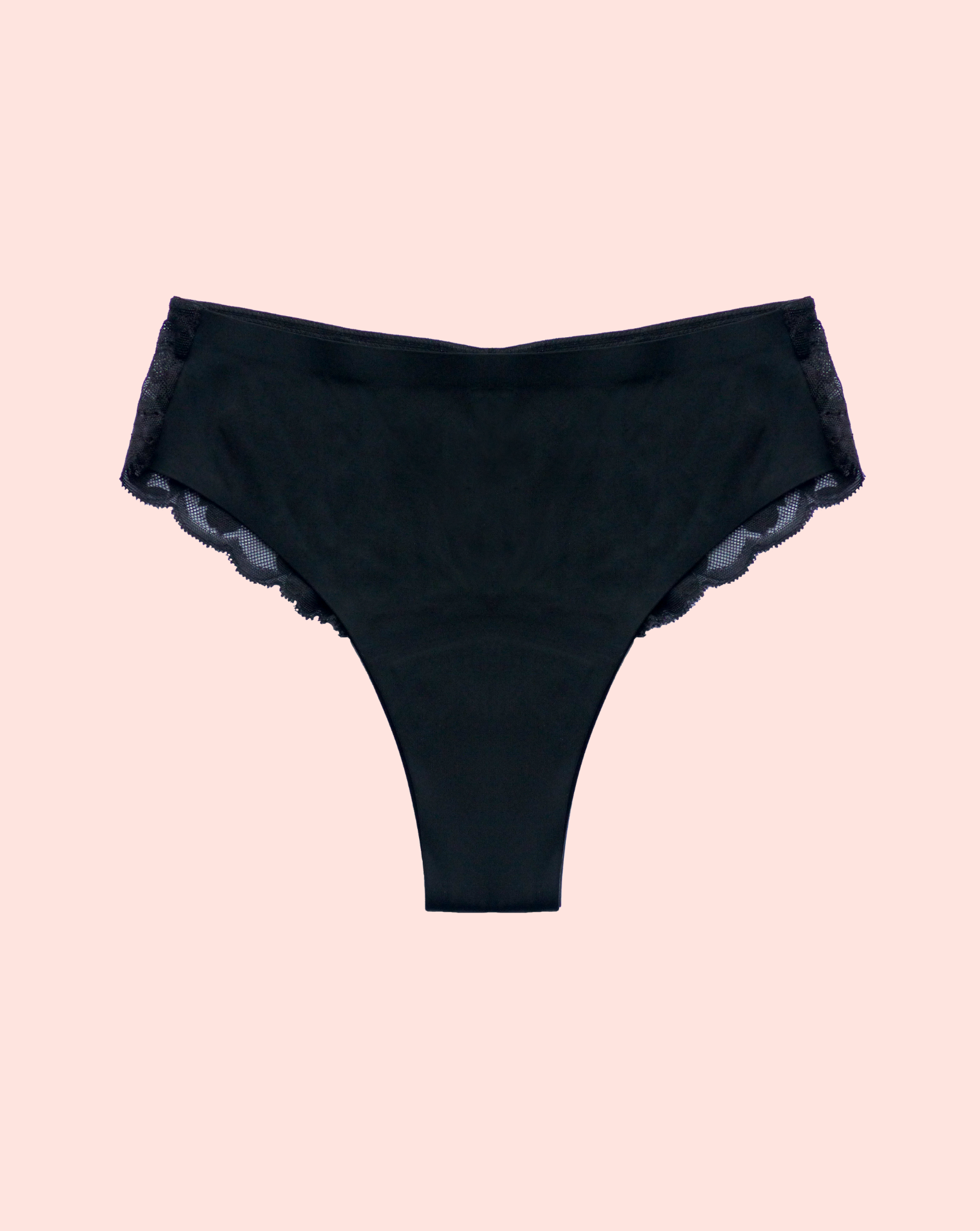 Periodenunterwäsche - Brazilian mit Spitze - Schwarz