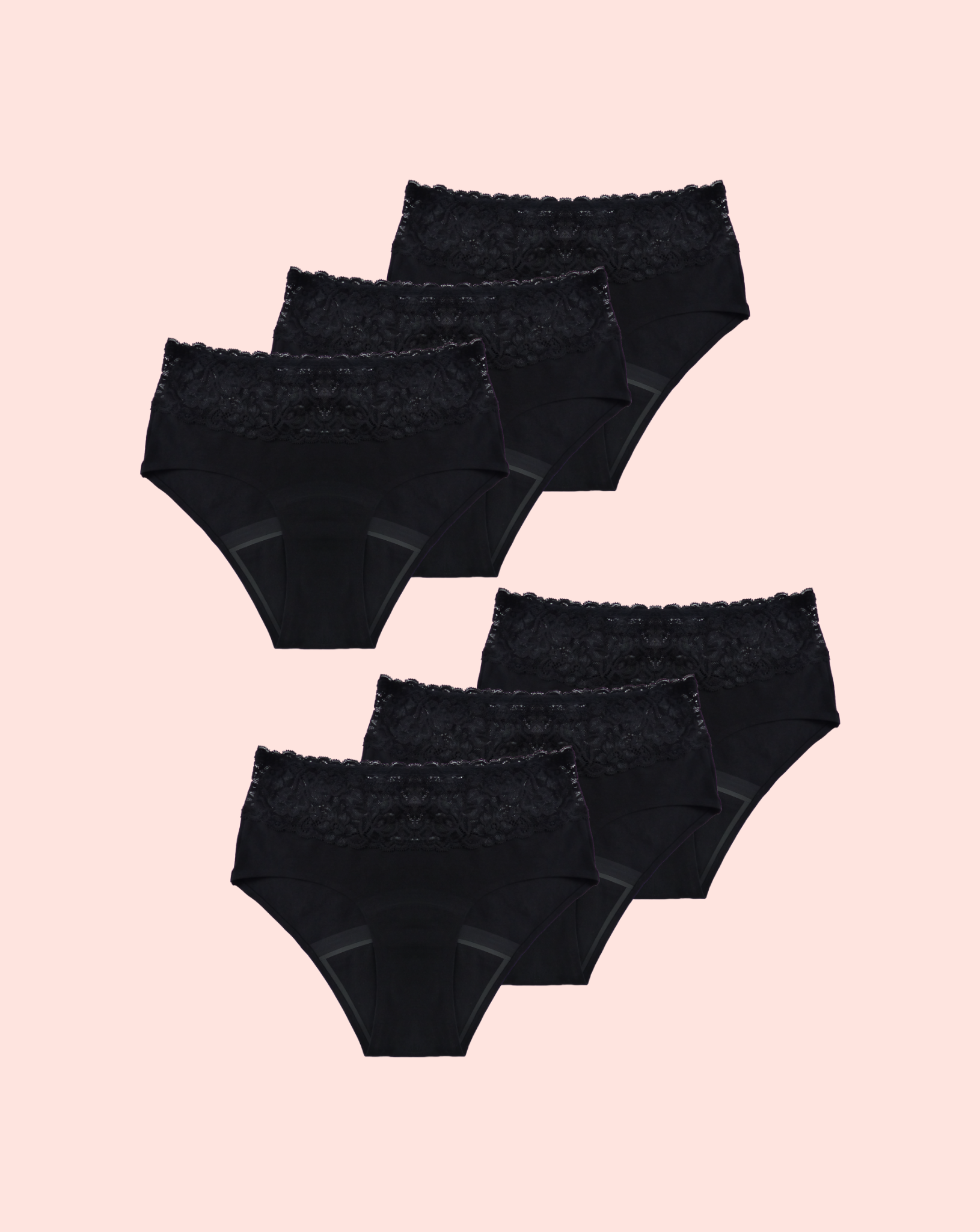 Period Underwear - Brief with Lace - Black