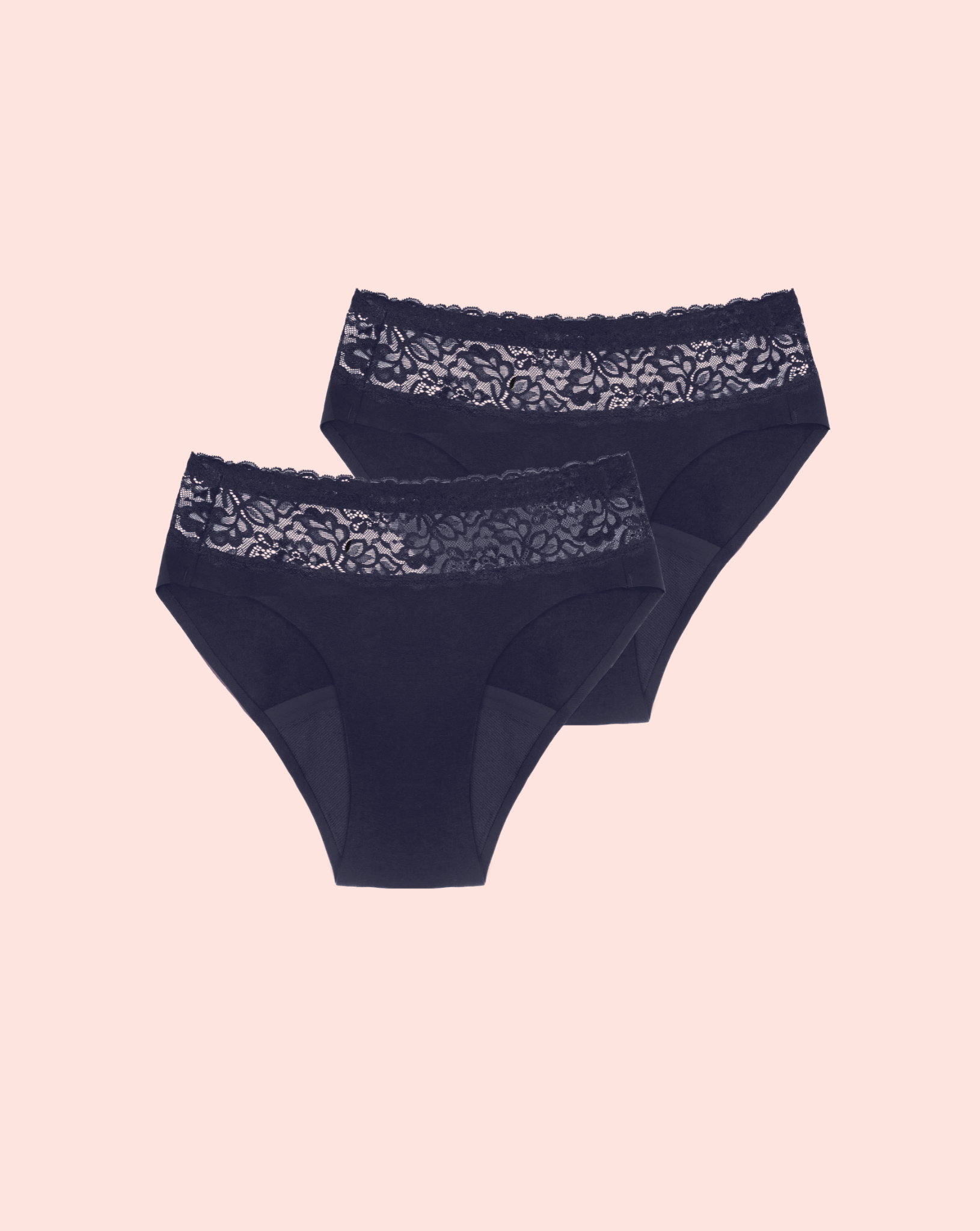 Periodenunterwäsche - Slip mit Spitze - Navy