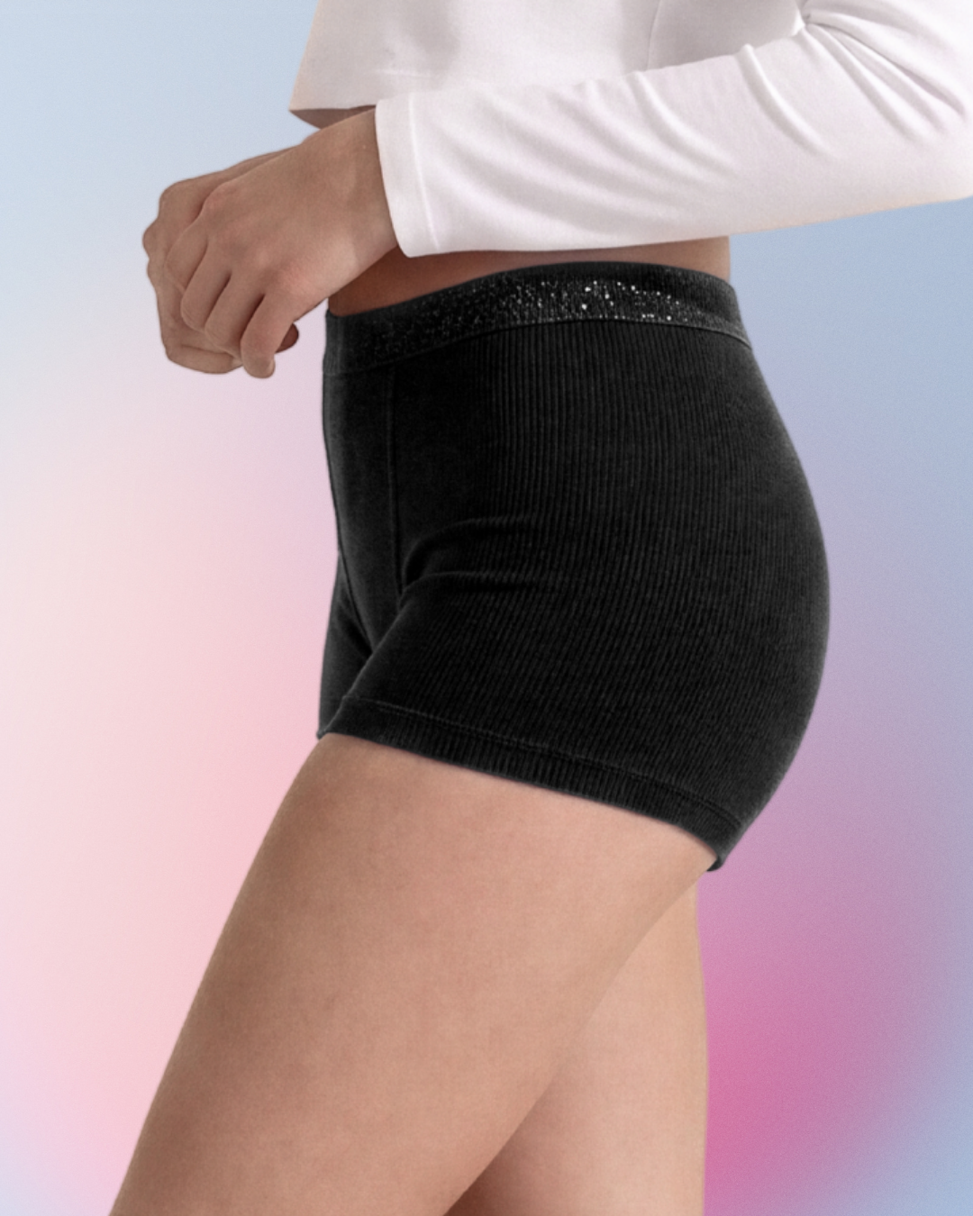 Periodenunterwäsche-Teen-Shorty-Schwarz