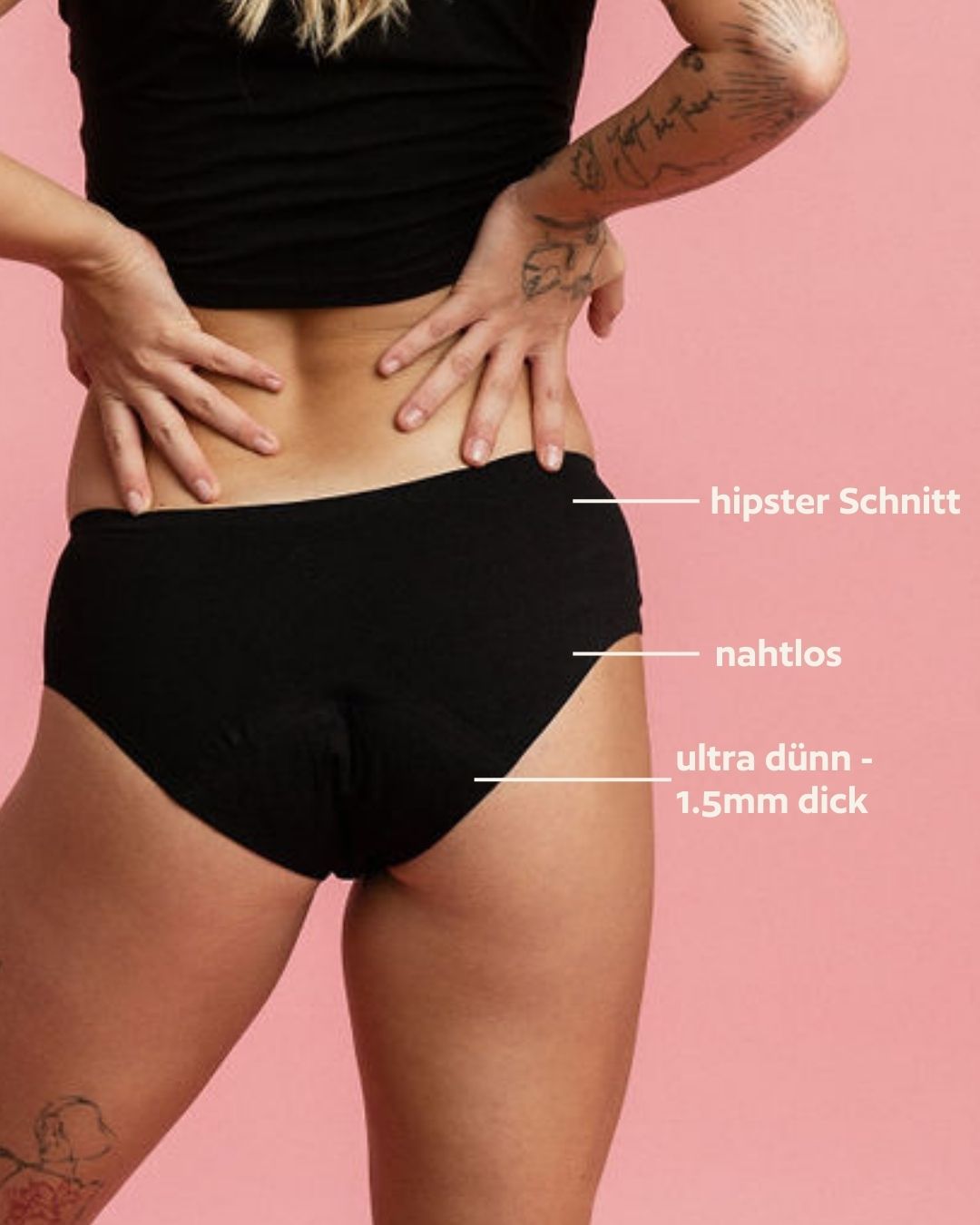 Periodenunterwäsche - Hipster - Schwarz