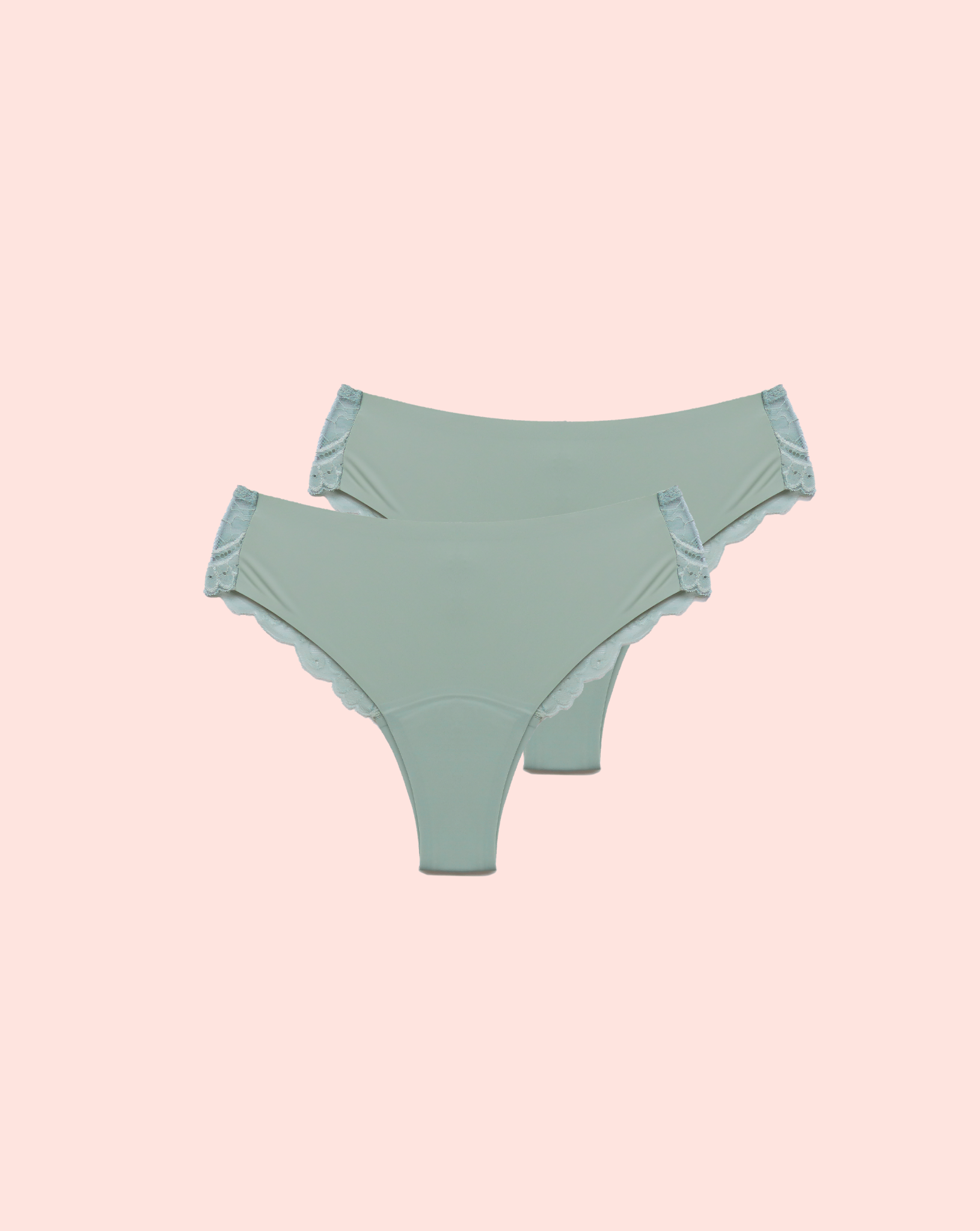 Periodenunterwäsche - Brazilian mit Spitze - Matcha