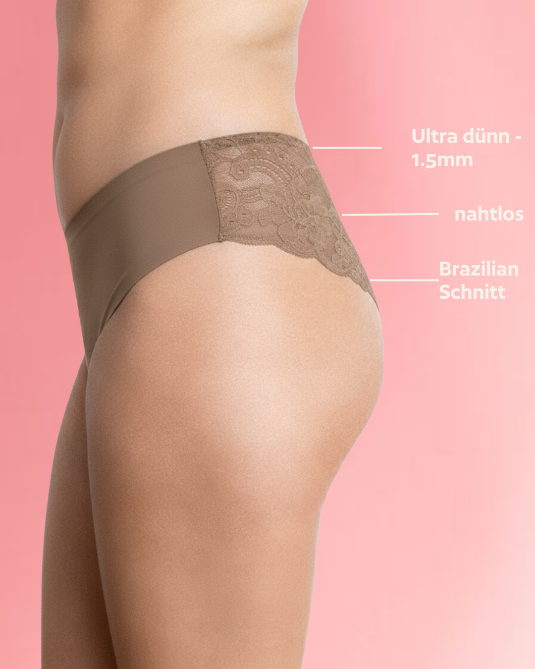Periodenunterwäsche - Brazilian mit Spitze - Caramell Limited Edition