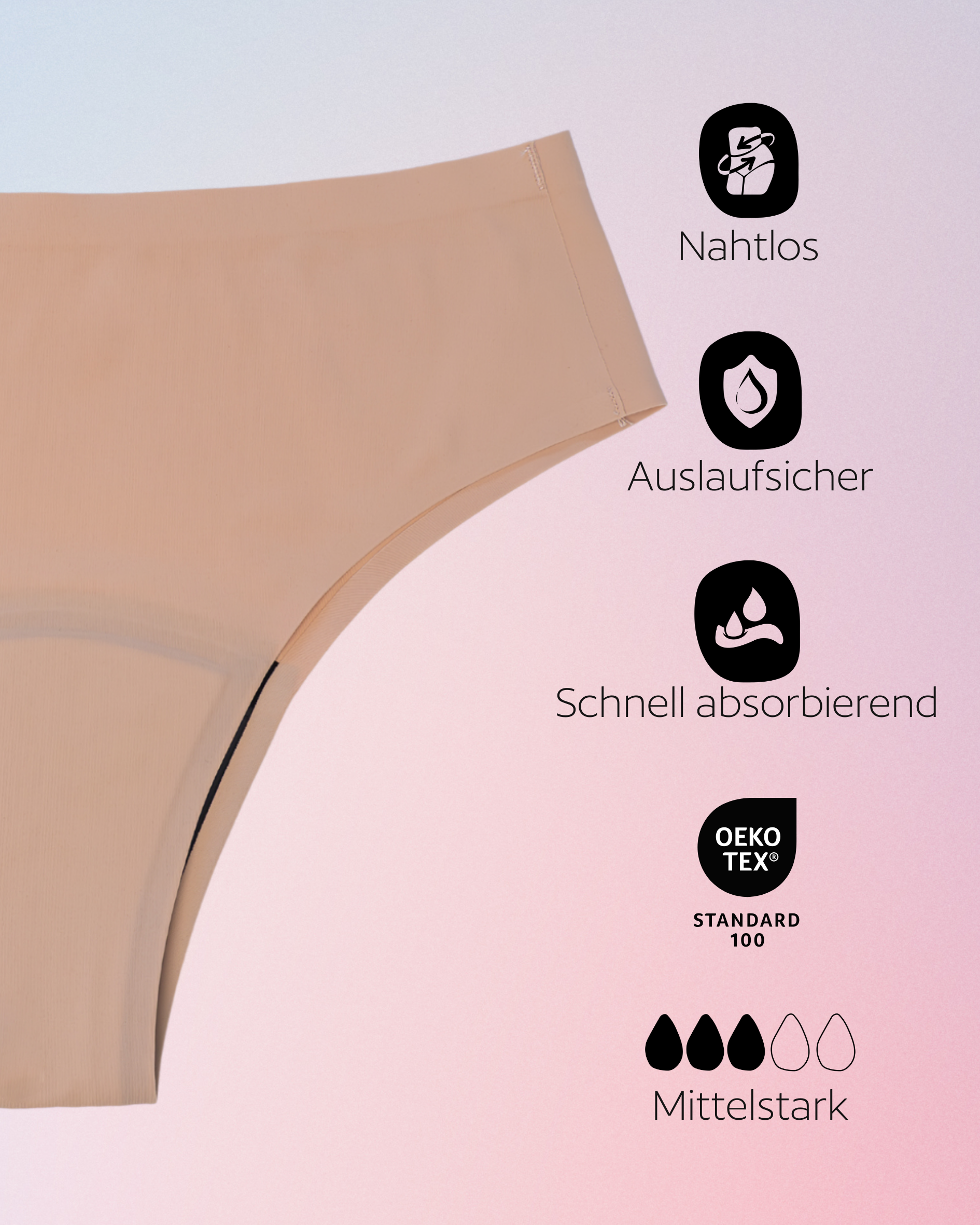 Periodenunterwäsche - Cheeky - Beige