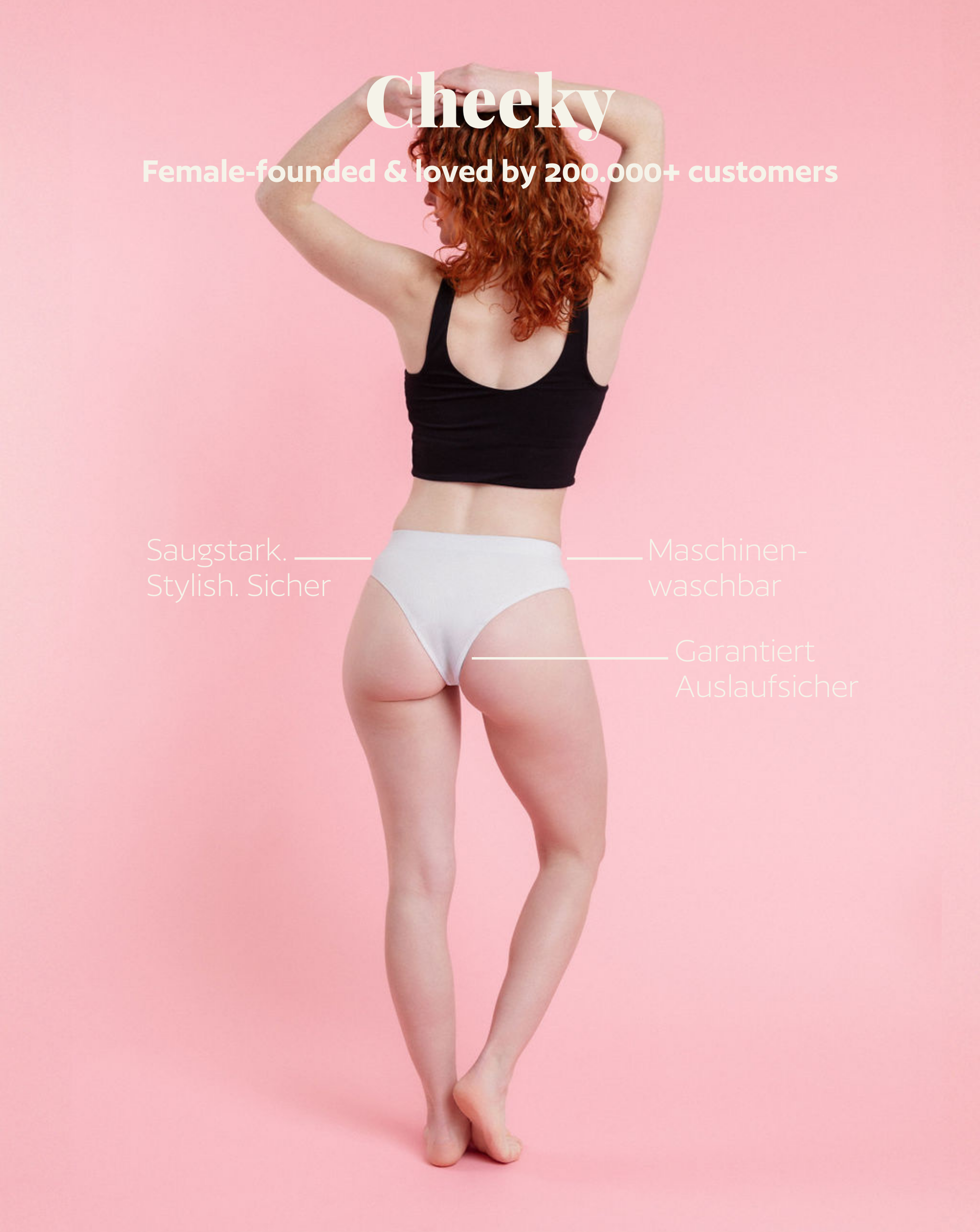 Periodenunterwäsche - Cheeky Ribbed - Grau