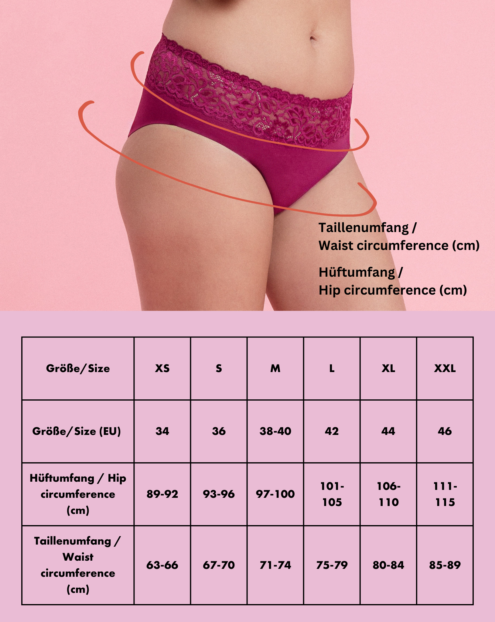 Periodenslip - Brief mit Spitze - Limited Edition Berry - Bio-Baumwolle 