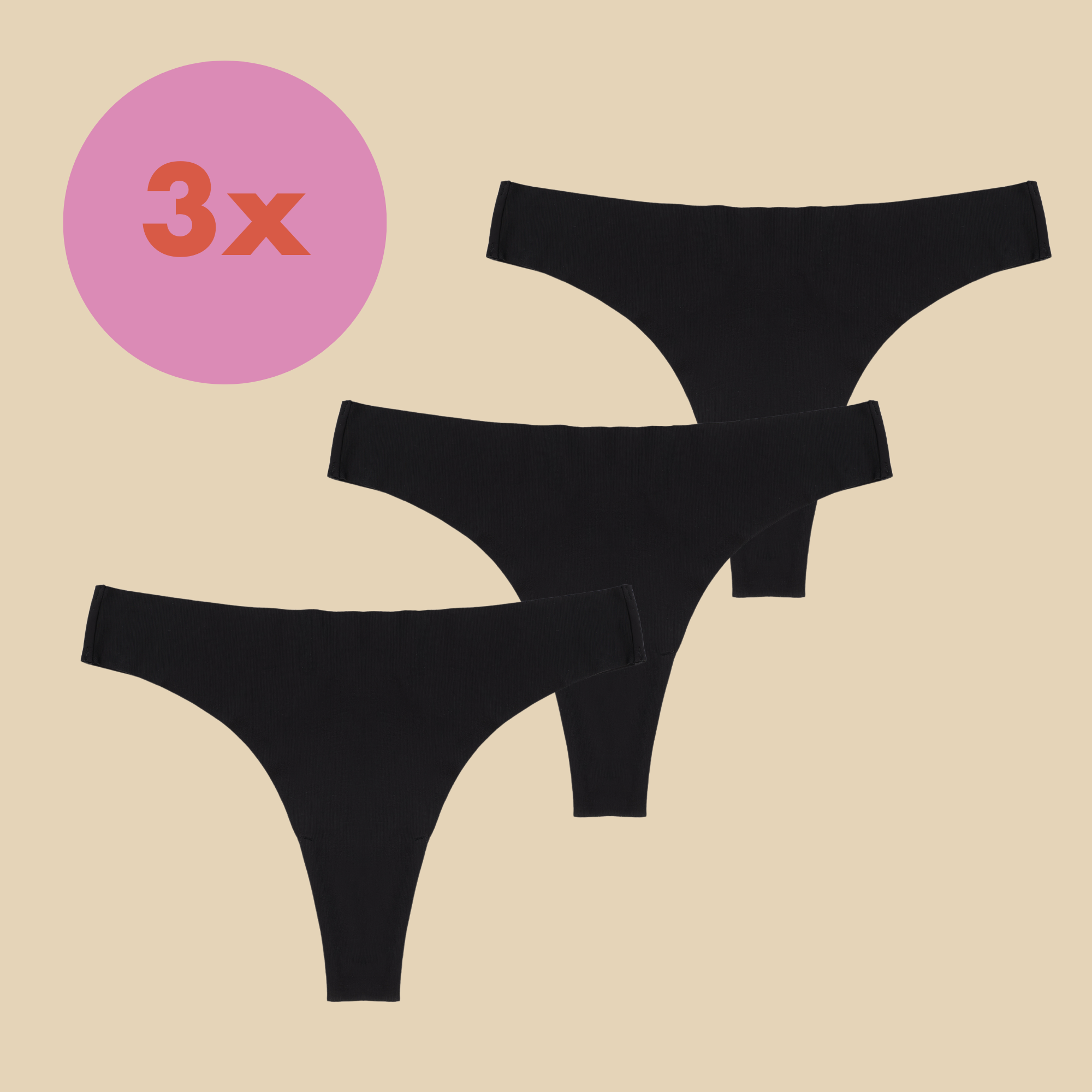 dais daily underwear which is a sustainable alternative to panty liners and tampons. Used for light periods and discharge. In thong cut and black colour. Available in 3 pack for 10% discount. 