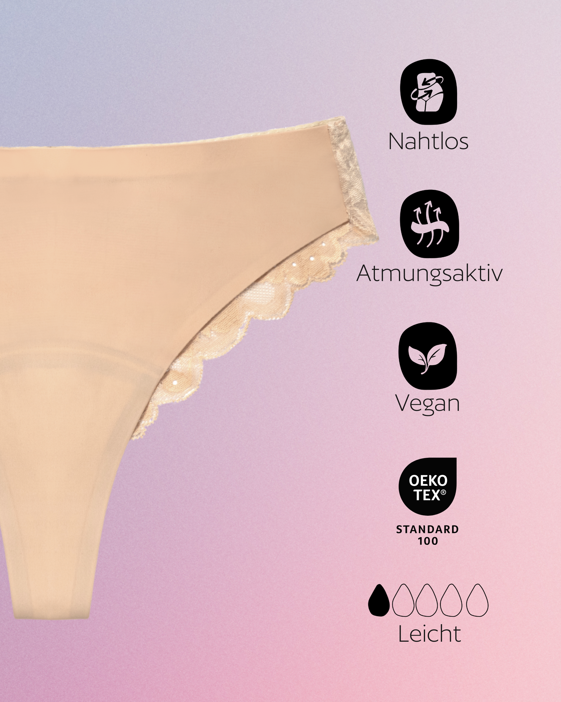 Daily - Brazilian mit Spitze - Beige