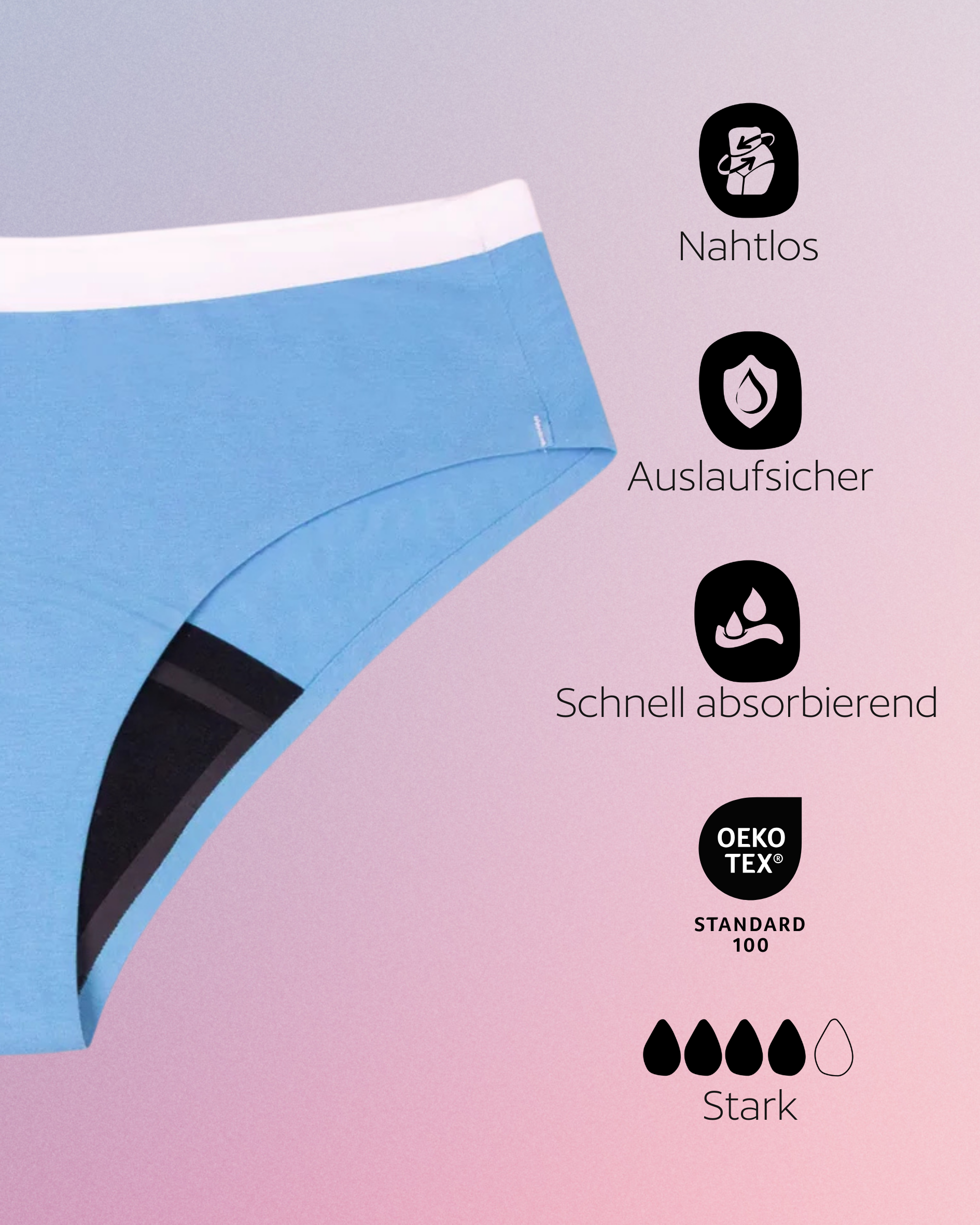 Periodenunterwäsche - Hipster - Blau