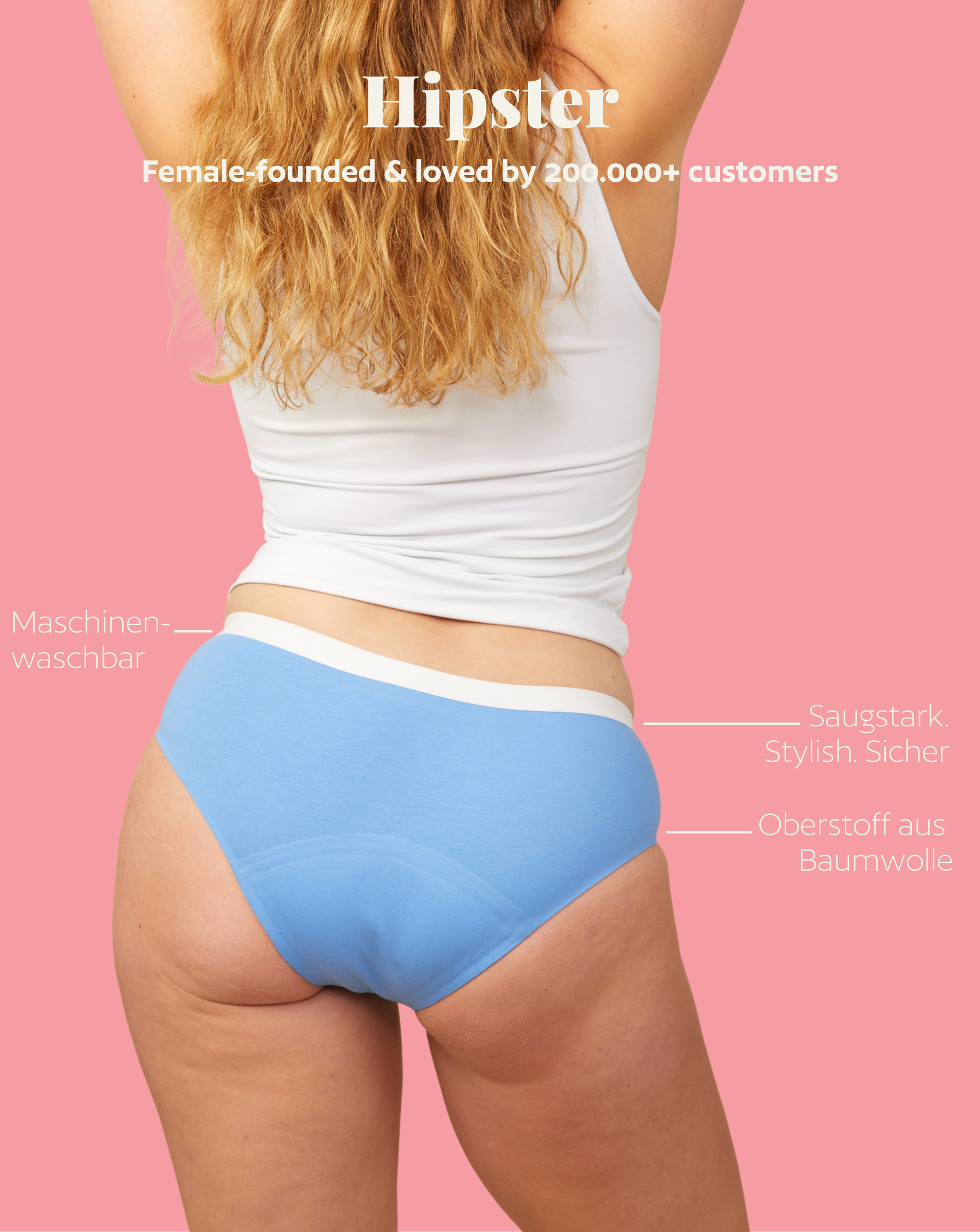 Periodenunterwäsche - Hipster - Blau