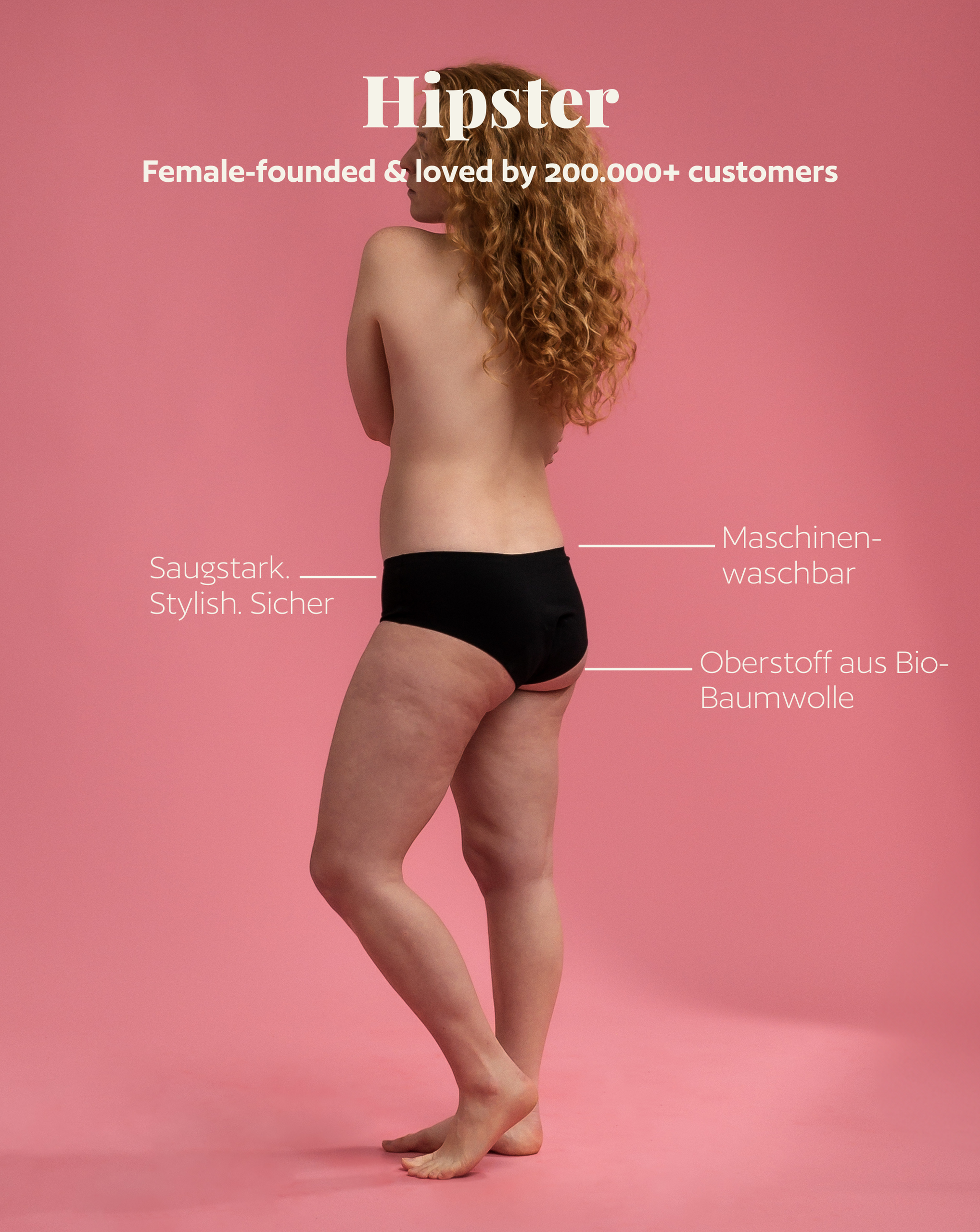 Periodenunterwäsche - Hipster - Schwarz