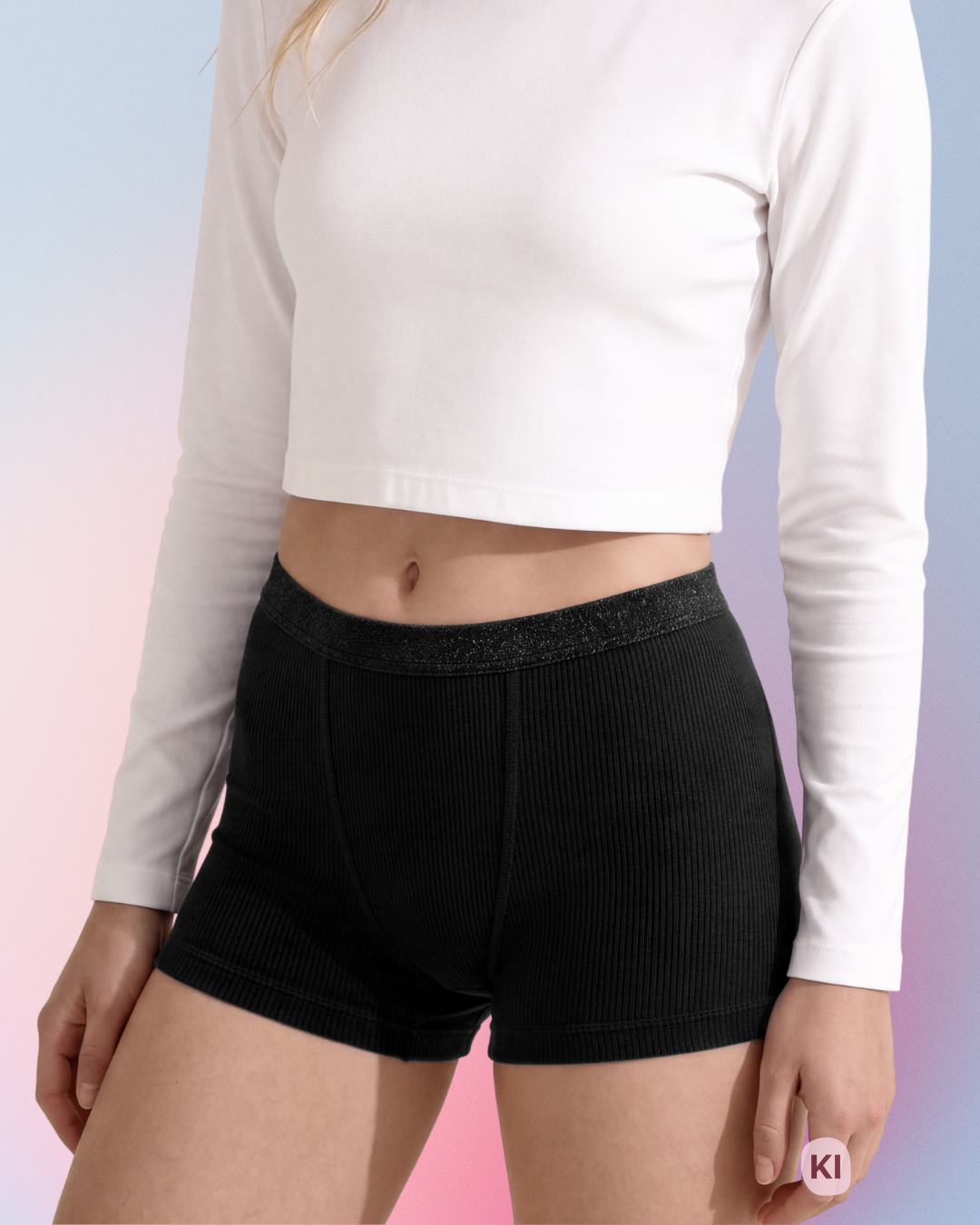 Periodenunterwäsche-Teen-Shorty-Schwarz