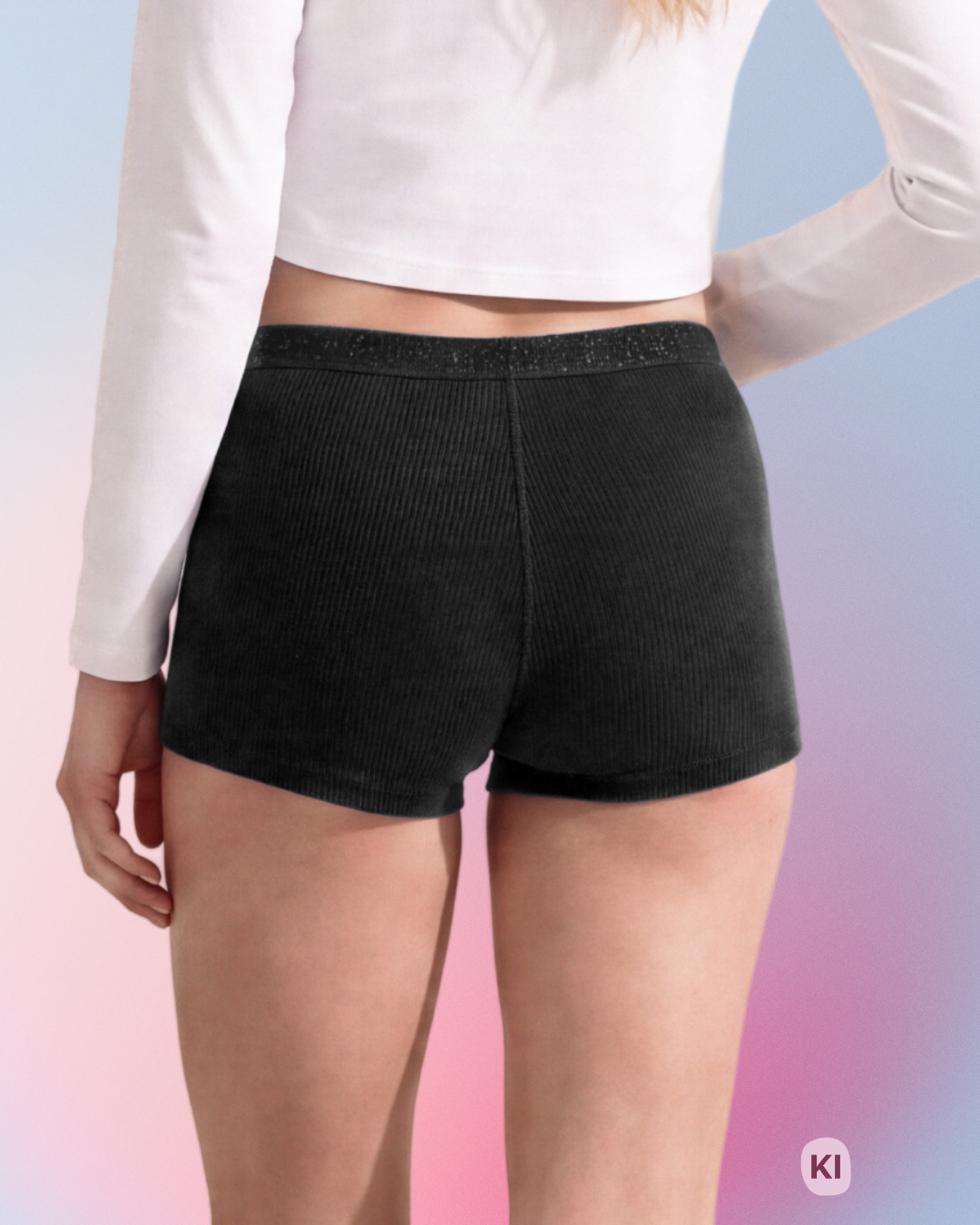Periodenunterwäsche-Teen-Shorty-Schwarz